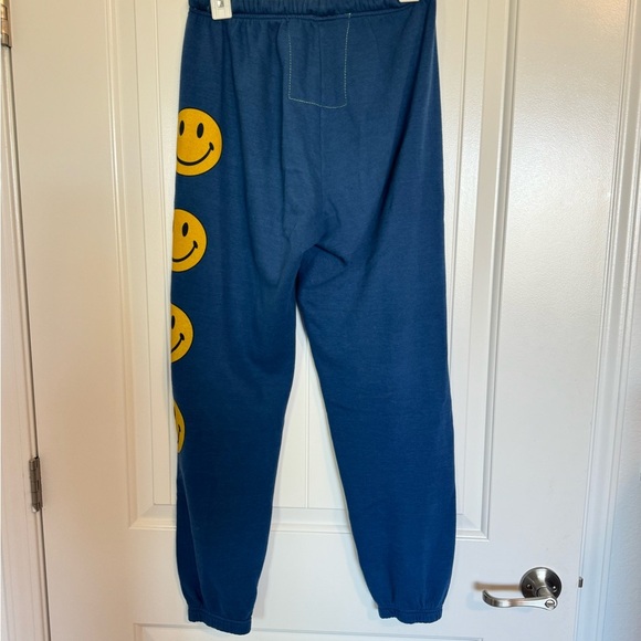 Aviator Nation Blue Yellow Smiley Faces sweat pants size medium - Picture 6 of 6